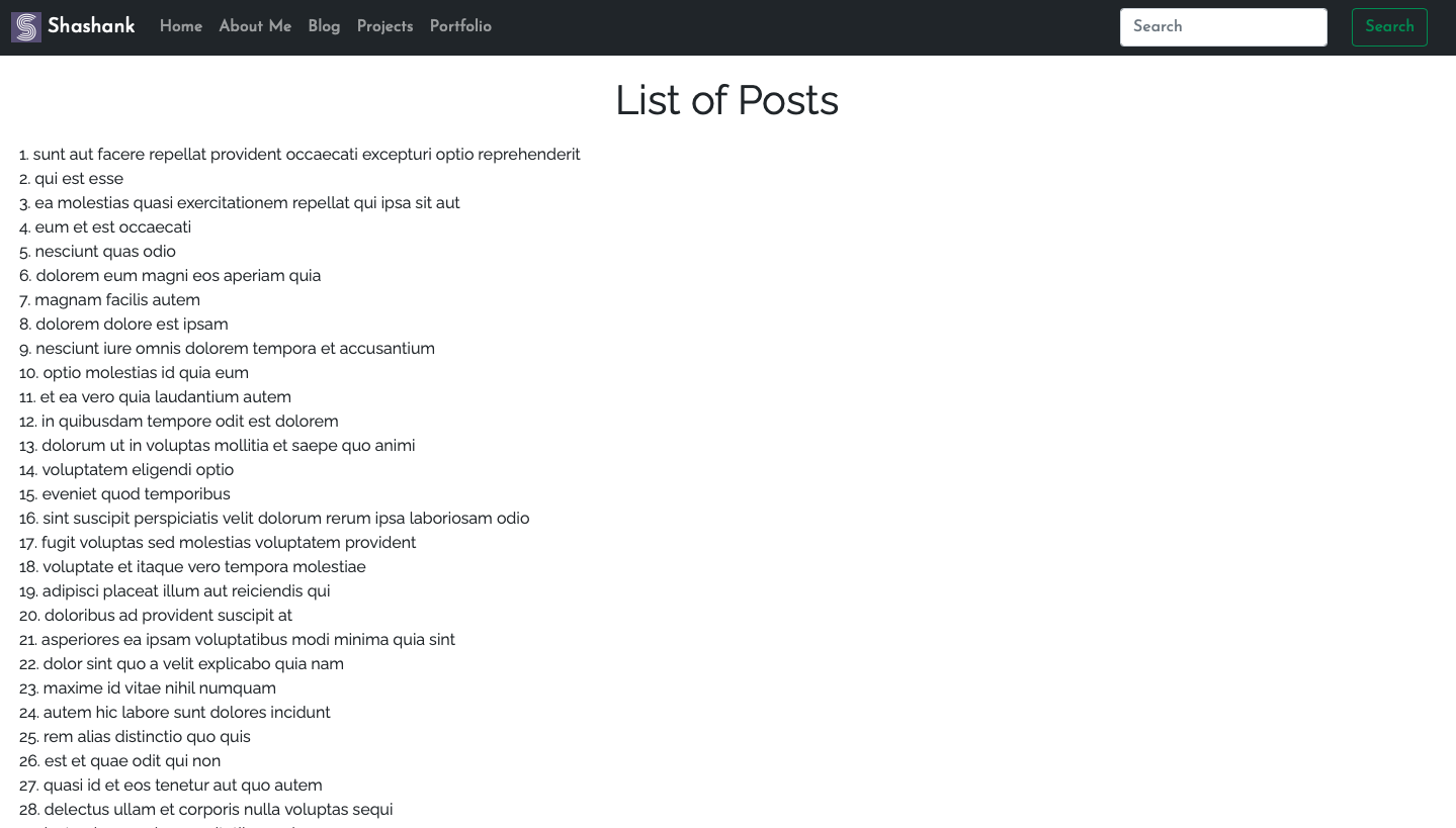Axios Post List API Component